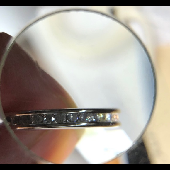 Silver alloy CZ Eternity Channel Ring - Picture 2 of 4